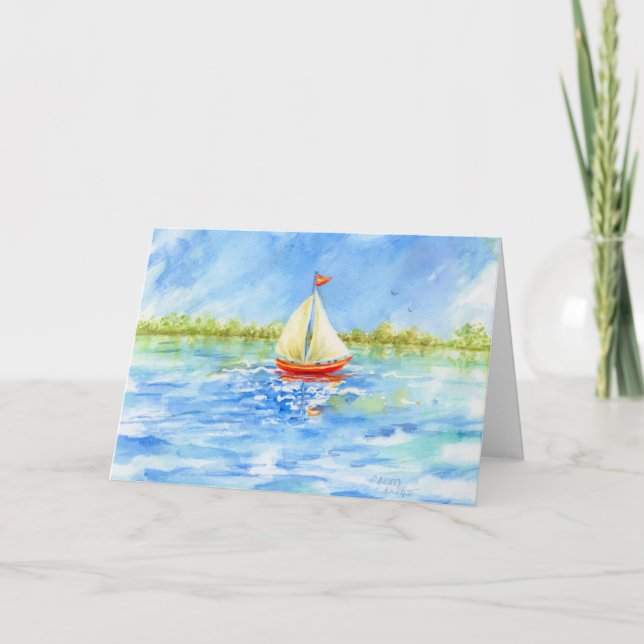 Father's Day Sailing Enjoy Relax Greeting Card (Front)