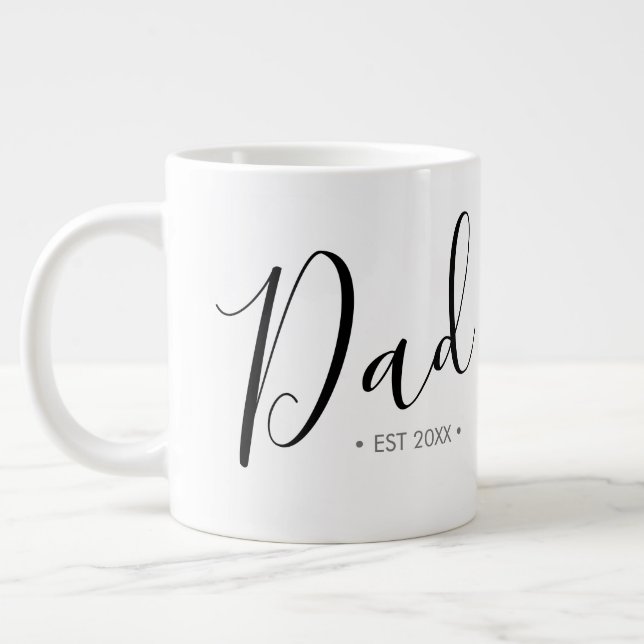 Father's Day Script Dad Personalised Large Coffee Mug (Left)