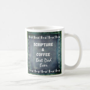 Father's Day Scripture Mug Rustic Teal Grey White