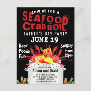 Father's Day Seafood Boil Party Invitation Postcard