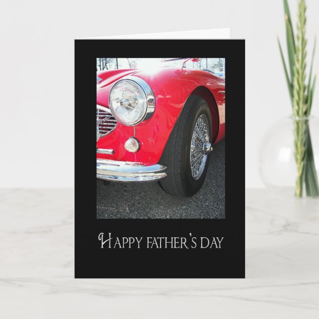 Father's Day-shiny red sports car Card (Front)
