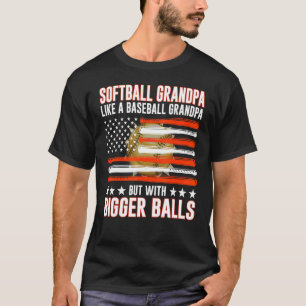 Father's Day Softball Grandpa Like A Baseball Gra T-Shirt