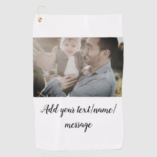 father's day son father dad add photo text dad gif golf towel