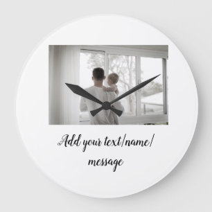 father's day son father dad add photo text dad gif large clock