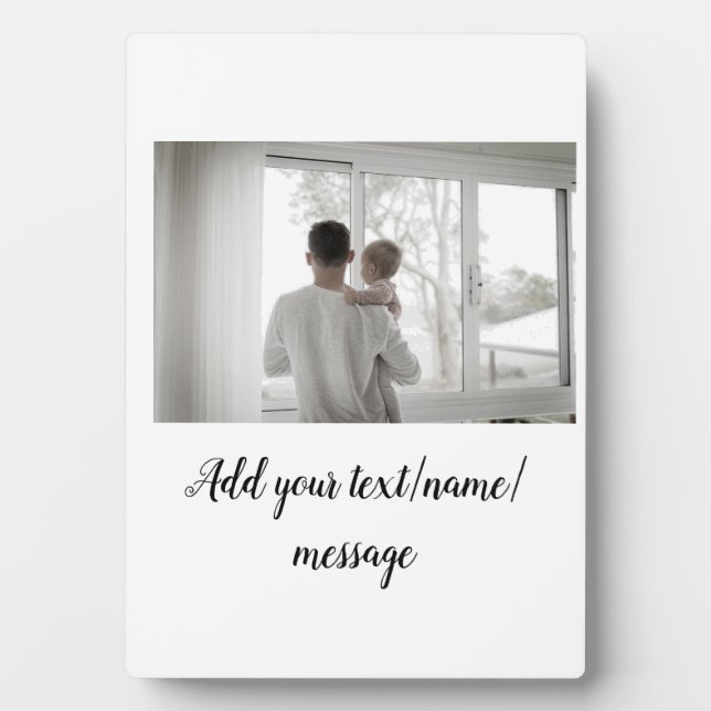 father's day son father dad add photo text dad gif plaque (Front)
