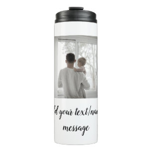 father's day son father dad add photo text dad gif thermal tumbler