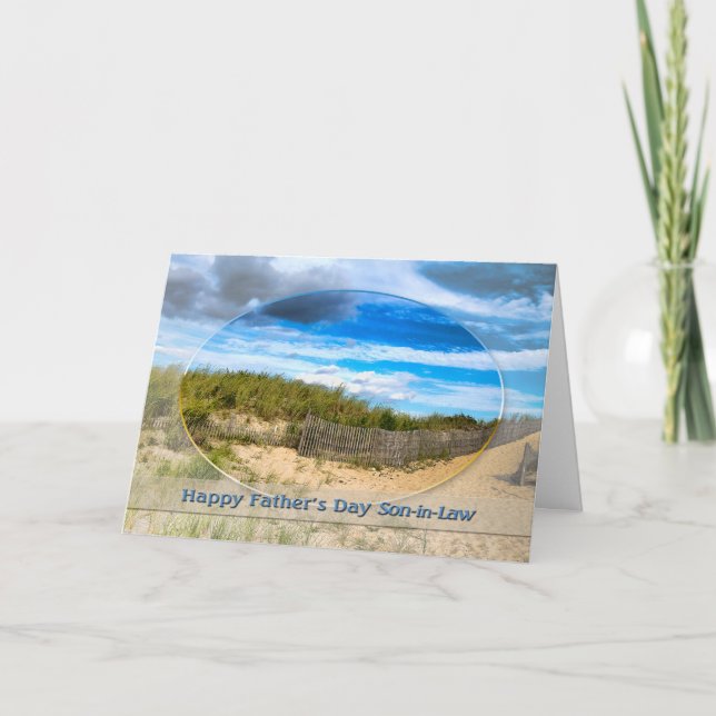 FATHER'S DAY -SON-in-Law - BEACH/OCEAN/DUNES/SCENE Card (Front)