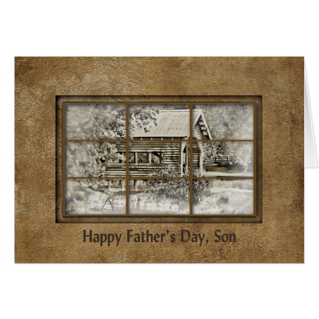 Father's Day- Son - Window View -Covered Bridge (Front Horizontal)