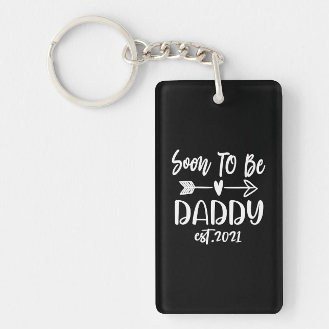 Father's Day | Soon To Be Daddy Est 2021 Key Ring (Front)