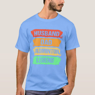 Fathers Day Sports Retro Badminton Dad funny T-Shirt