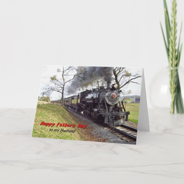 Father's Day Steam Train for Husband Card (Front)