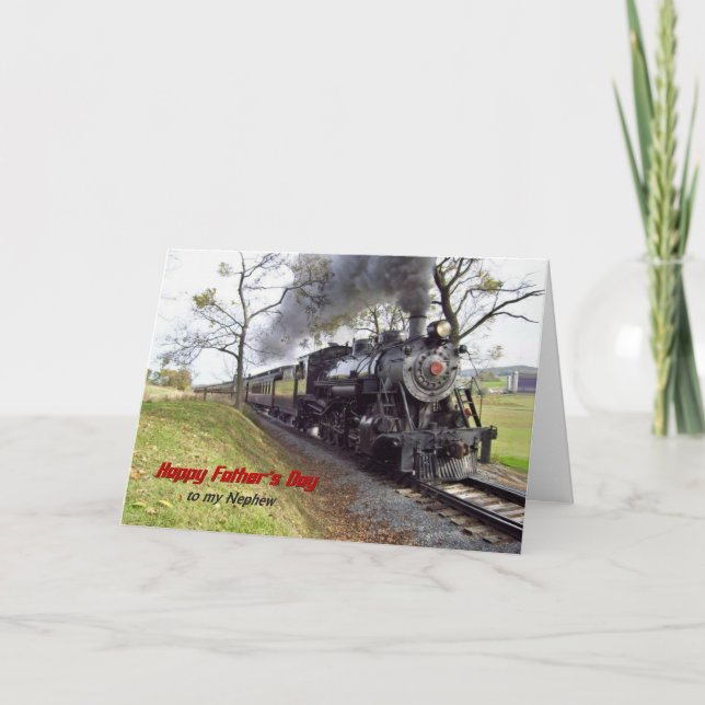 Father's Day Steam Train for Nephew Card (Front)