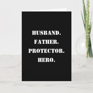 Father's Day Stencil Husband Father Protector Hero Card