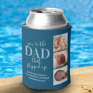 Father's Day Step dad 6 Photo Can Cooler