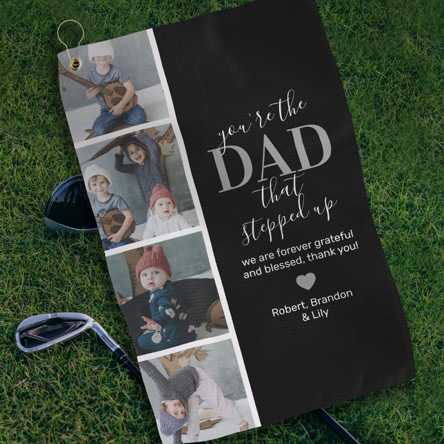Father's Day Step dad Photo Golf Towel (Creator Uploaded)