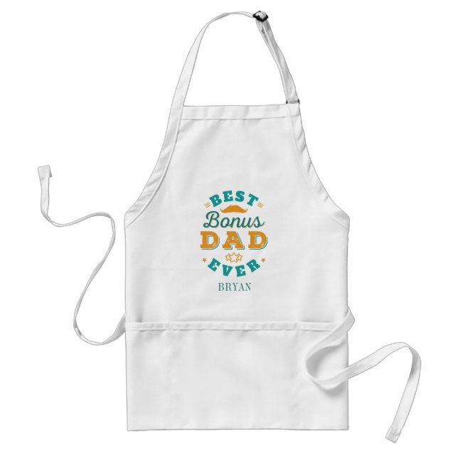Fathers Day Stepdad Best Bonus Dad Birthday Custom Standard Apron (Front)
