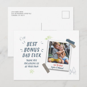 Fathers Day Stepdad Best Dad Ever Photo Holiday Postcard
