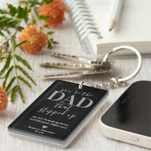 Father's Day Stepdad Photo Collage Key Ring