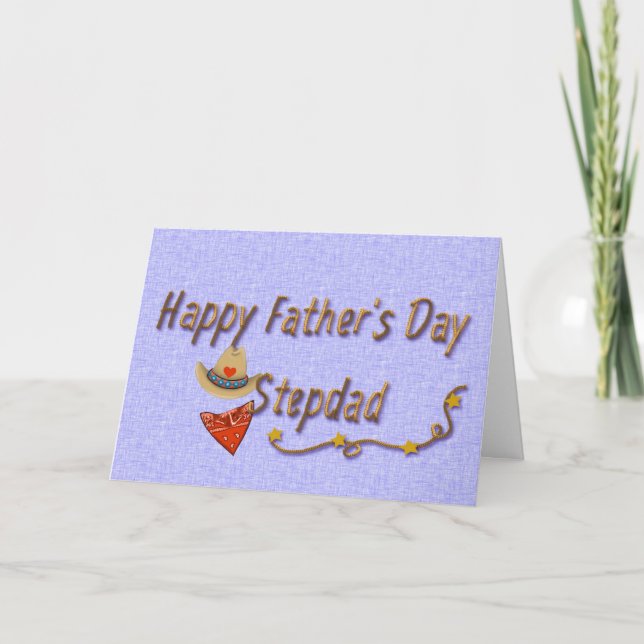 Father's Day Stepdad, Western Cowboy Card (Front)