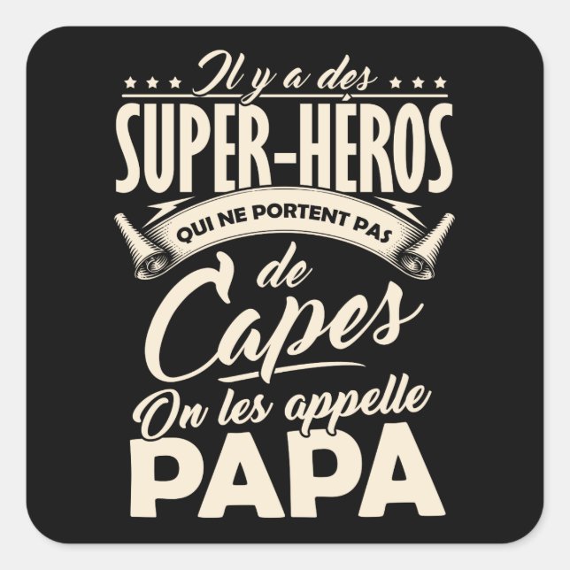 Father's Day Sticker - Papa Super-Hero (Front)