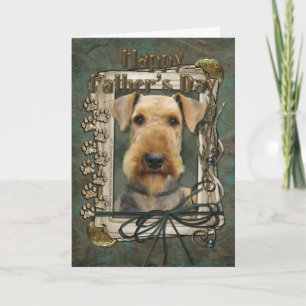 Fathers Day - Stone Paws - Airedale Card