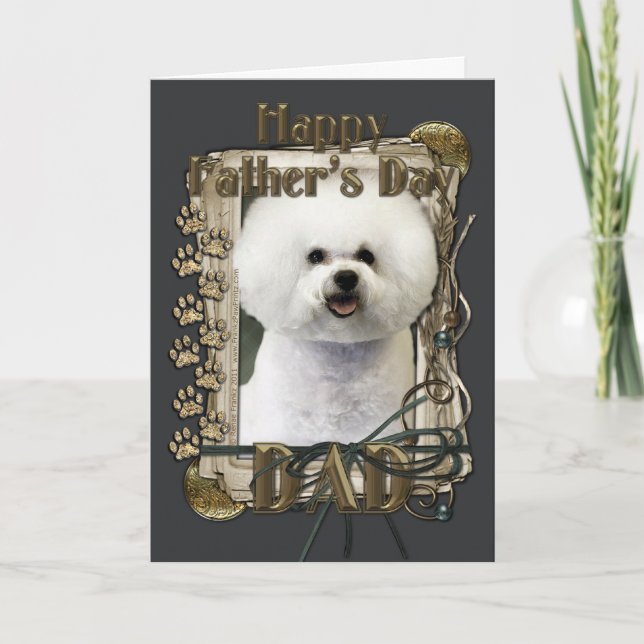 Fathers Day - Stone Paws - Bichon Frise Card (Front)
