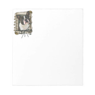 Fathers Day - Stone Paws - Boston Terrier Notepad