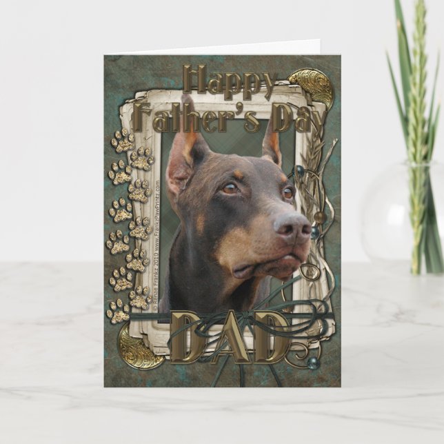 Fathers Day - Stone Paws - Doberman - Red - Rocky Card (Front)