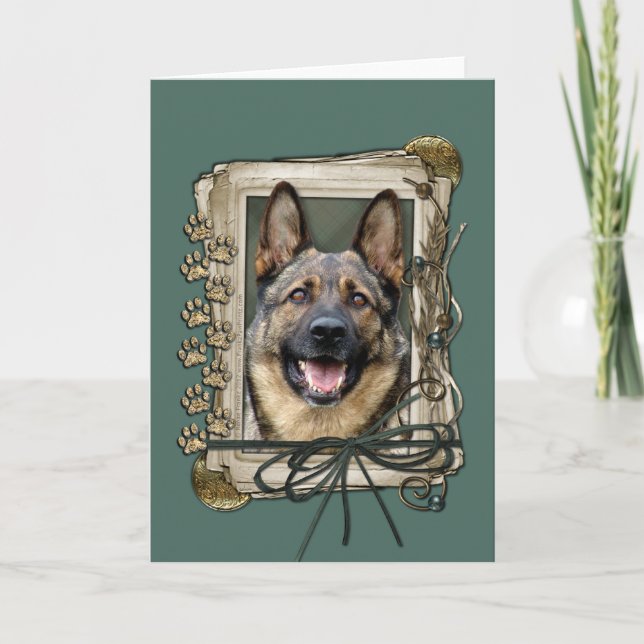 Fathers Day - Stone Paws - German Shepherd Card (Front)