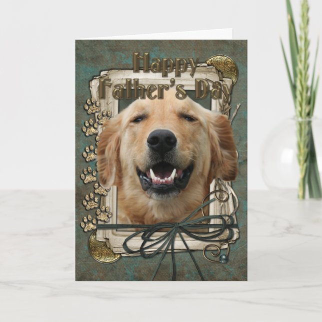 Fathers Day - Stone Paws - Golden Retriever Card (Front)