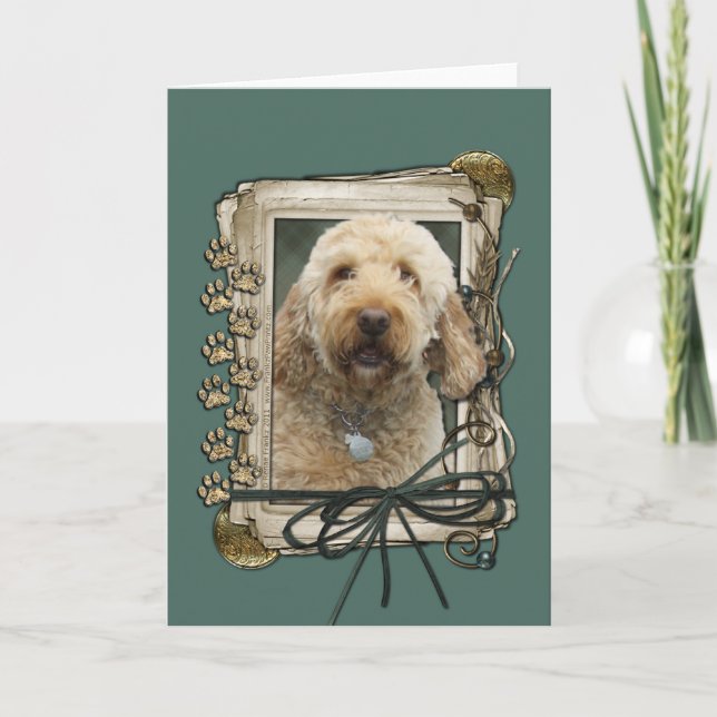Fathers Day - Stone Paws - GoldenDoodle Card (Front)
