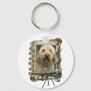 Fathers Day - Stone Paws - GoldenDoodle Key Ring