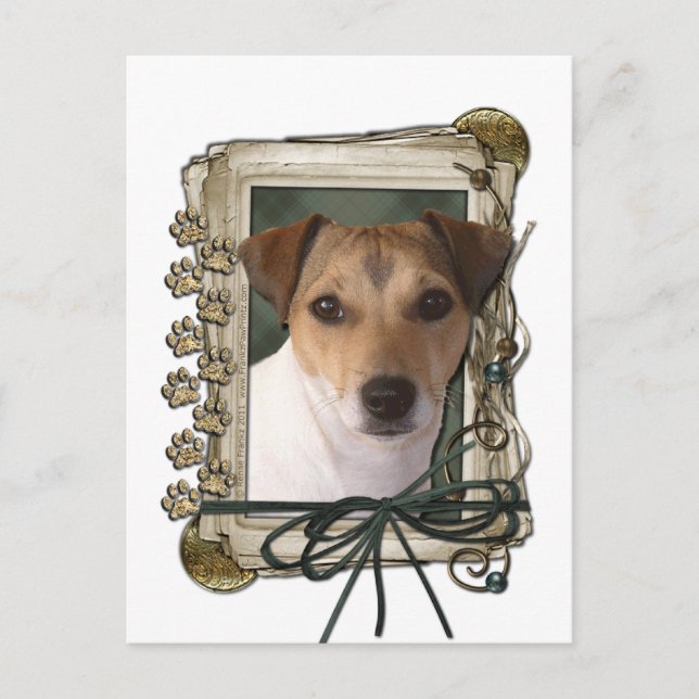 Fathers Day - Stone Paws - Jack Russell Postcard (Front)
