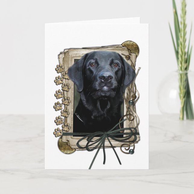 Fathers Day - Stone Paws - Labrador - Black Card (Front)