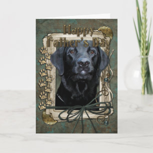 Fathers Day - Stone Paws - Labrador - Black - Gaug Card