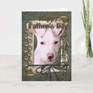 Fathers Day - Stone Paws - Pitbull Puppy - Petey Card