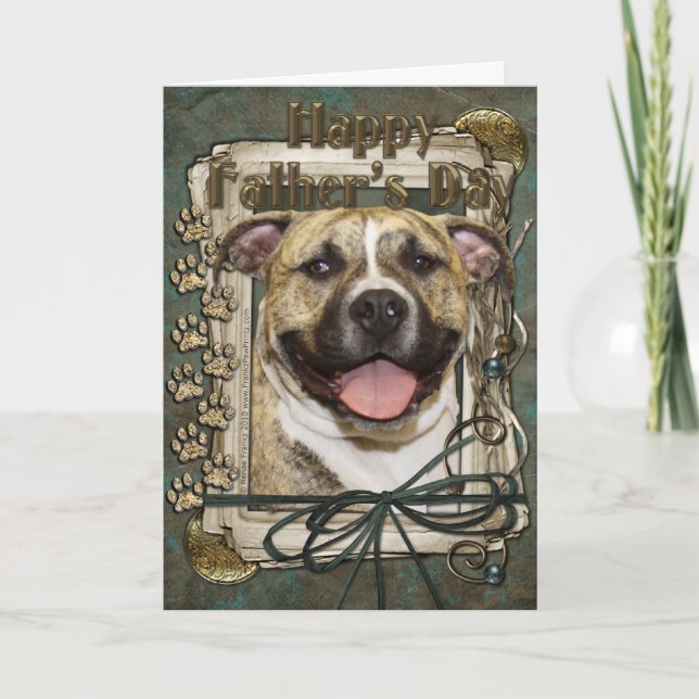 Fathers Day - Stone Paws - Pitbull - Tigger Card (Front)