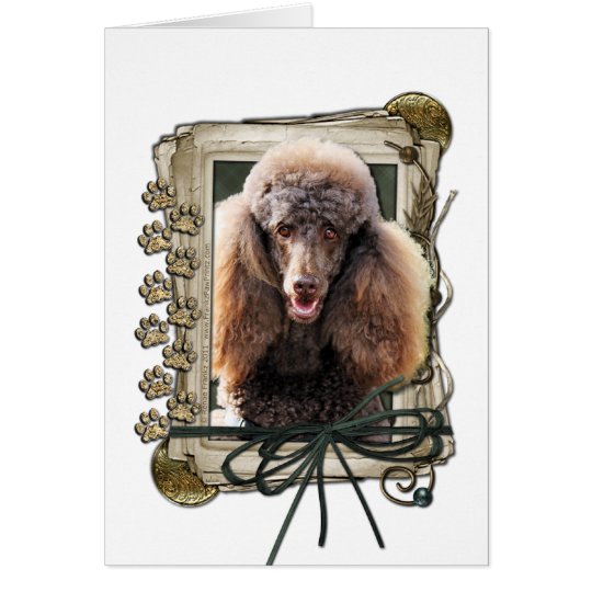 Fathers Day - Stone Paws - Poodle - Chocolate Card