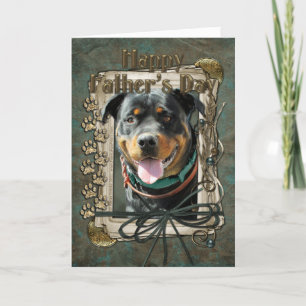 Fathers Day - Stone Paws - Rottweiler - SambaParTi Card