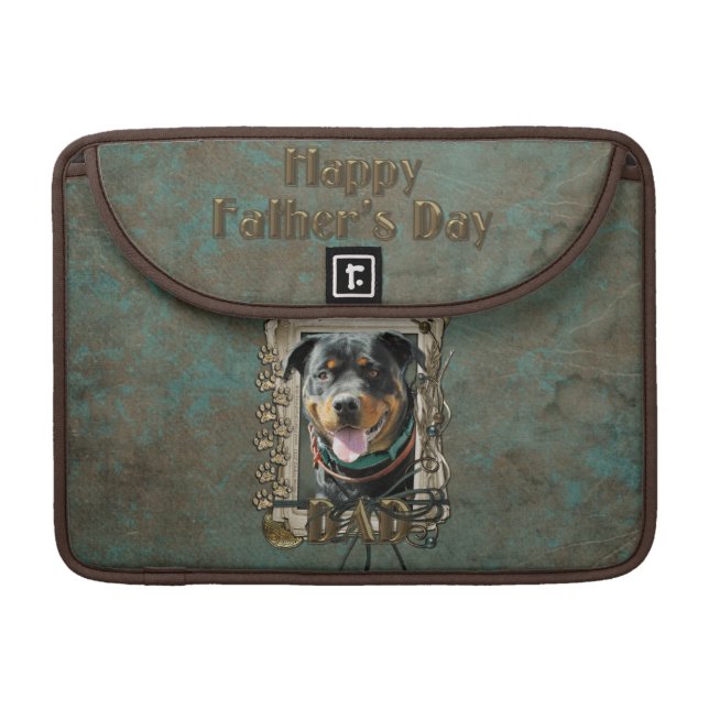 Fathers Day - Stone Paws - Rottweiler - SambaParTi Sleeve For MacBook Pro (Front Closed)
