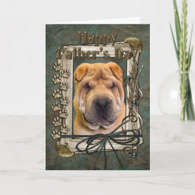 Fathers Day - Stone Paws - Shar Pei Card (Front)