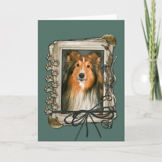 Fathers Day - Stone Paws - Sheltie Card (Front)
