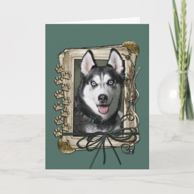 Fathers Day - Stone Paws - Siberian Husky Card (Front)