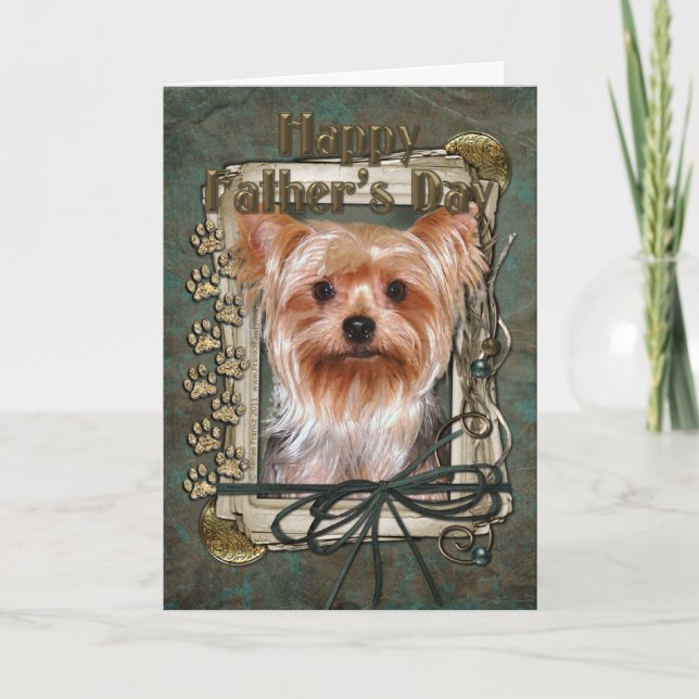 Fathers Day - Stone Paws - Yorkshire Terrier Card (Front)