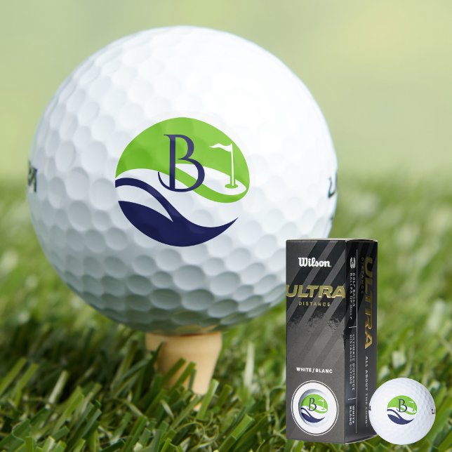 Fathers Day Stylish Golf Fairway Monogram Golf  Balls (Creator Uploaded)