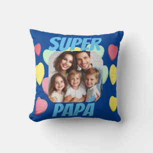 Father's Day Super Papá Loving Message Spanish Cushion
