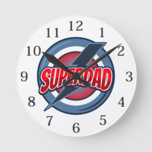 Father's day Superdad for super dad Round Clock
