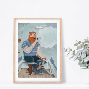 Fathers day superhero sailor poster