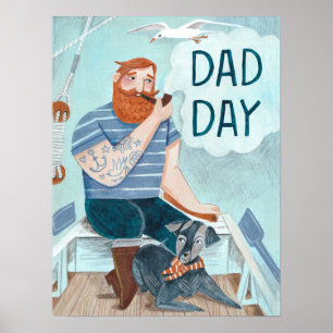 Fathers day superhero sailor poster