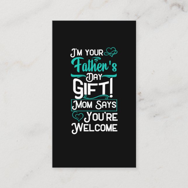 Fathers Day Surprise Son Daughter Funny Business Card (Front)
